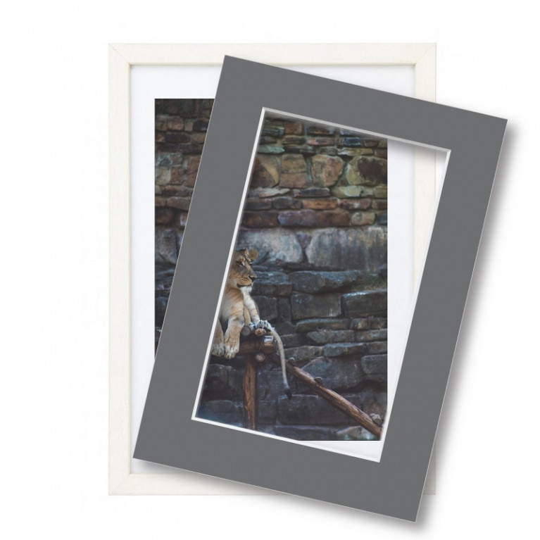 Wissellijst met passe partout 30x40cm hout wit