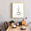 Wissellijst A4 Hout met print aan muur