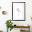 Wissellijst 50x60cm Hout Zwart – Sfeer Lineart Klaproos