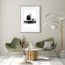Wissellijst 56x71cm Zilver met print aan muur