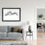 Wissellijst 62x93cm Hout Zwart Breed met print aan muur