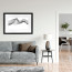 Wissellijst A3 Hout Zwart Breed met print aan muur