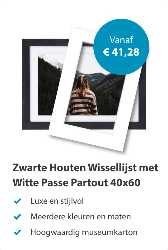 Wissellijst met Passe Partout Hout Zwart